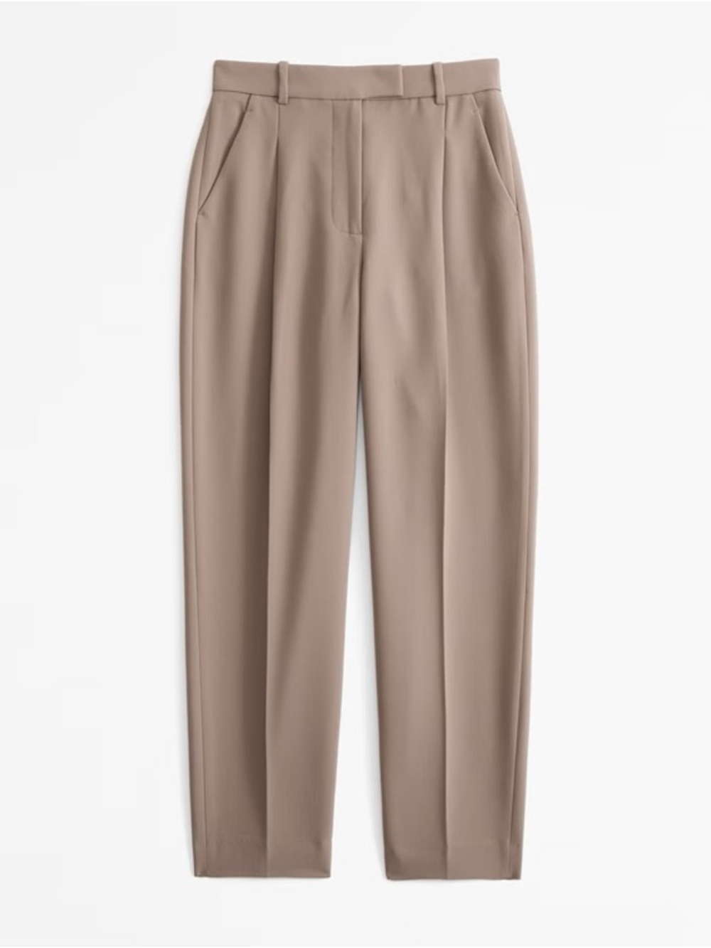 Abercrombie 14 High Rise Tailored Ankle Pants Pleated Stretchy Office Taupe